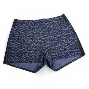 Athleta Brooklyn Printed Short‎ Sz 18 Blue Black Abstract Leopard Zipper Pockets